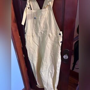 Light Yellow Women's Cotton Overalls